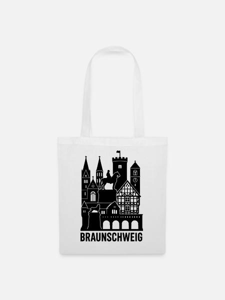 braunschweig silhouette - Stoffbeutel - Weiß