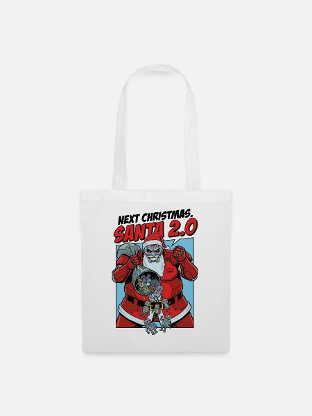 Santa 2.0 Cyborg - Stoffbeutel - Weiß