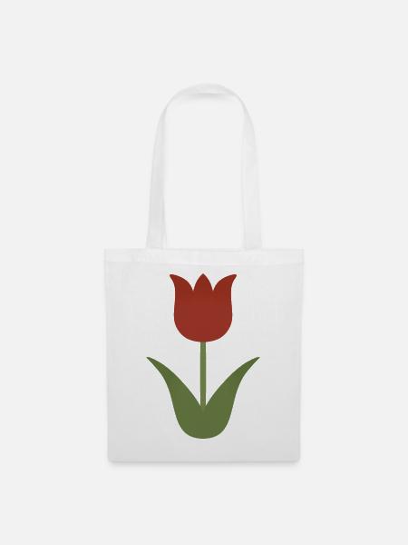 Crimson Tulip Silhouette Tee - Stoffbeutel - Weiß