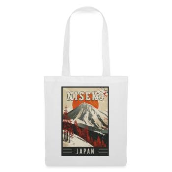 Paradis d’hiver à Niseko Japon Art de voyage vintage - Sac en tissu - blanc - Devant