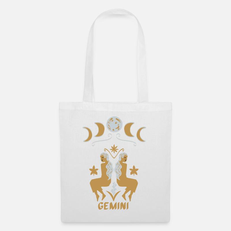Gemini - Zwilling Sternzeichen - Stoffbeutel - Weiß