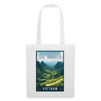 Découvrez les majestueux paysages de Ha Giang au Vietnam - Sac en tissu - blanc - Devant