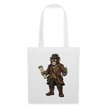 Singe Explorateur Steampunk Aventure Rétro - Sac en tissu - blanc - Devant
