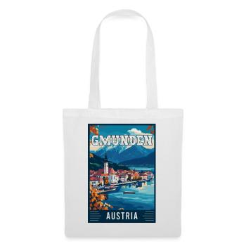 Lakeside View Gmunden in Austria - Travel Art - Tote Bag - white - Front