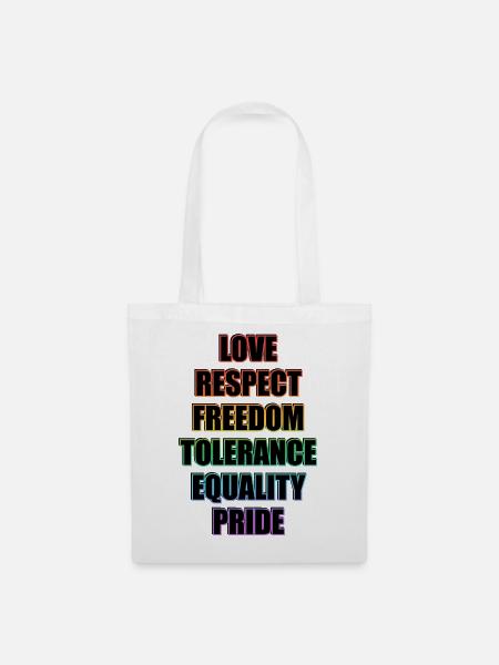 LGBTQ-Pride-Werte - Stoffbeutel - Weiß