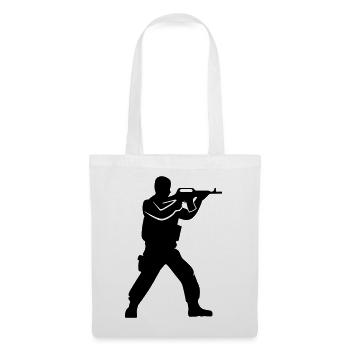 Silhouette du soldat - Sac en tissu - blanc - Devant