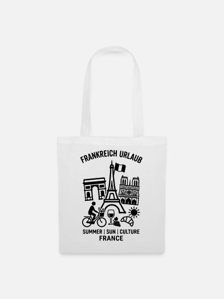 Frankreich Urlaub - Stoffbeutel - Weiß