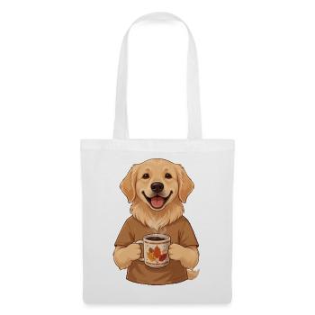 Golden Retriever Coffee Fall Dog Motif - Sac en tissu - blanc - Devant
