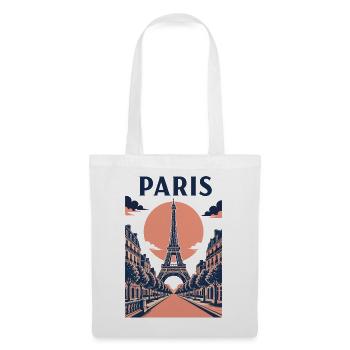 Paris Eiffel Sonnenuntergang - Stoffbeutel - Weiß - Vorne