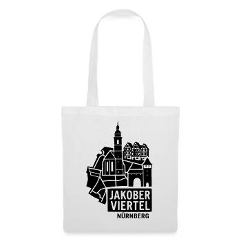 Jakober Viertel Jakobsviertel Nürnberg Silhouette - Stoffbeutel - Weiß - Vorne