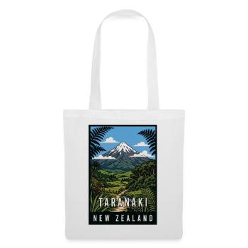Erleben Sie den Taranaki Mountain in Neuseeland - Stoffbeutel - Weiß - Vorne