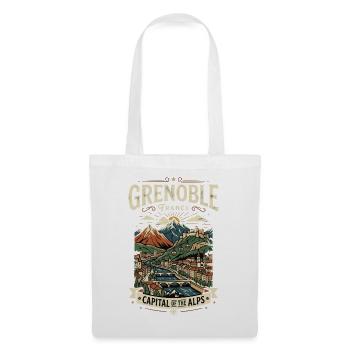 Entdecken Sie die Alpenstadt Grenoble in Frankreich - Stoffbeutel - Weiß - Vorne