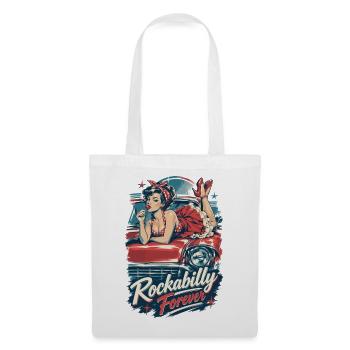 Rockabilly Forever Pin Up Girl Oldtimer Kleid - Stoffbeutel - Weiß - Vorne