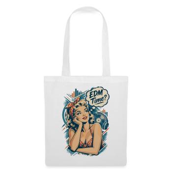Retro Pin-Up Girl - EDM Time Festival Design - Stoffbeutel - Weiß - Vorne