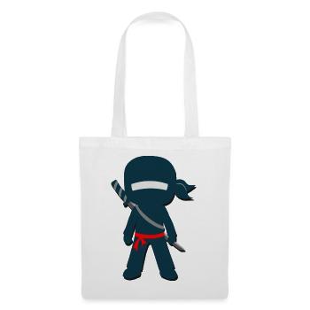 Ninja mit Schwert - Stoffbeutel - Weiß - Vorne