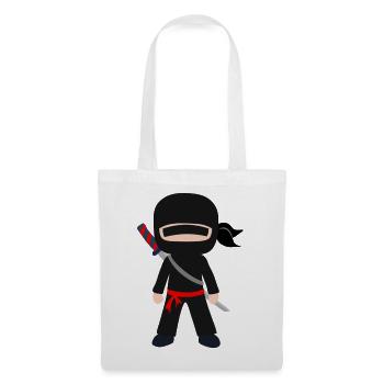 Ninja Cartoon mit Schwert - Stoffbeutel - Weiß - Vorne