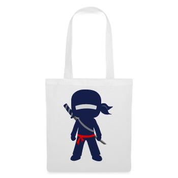 Ninja mit Schwert und Bandana - Stoffbeutel - Weiß - Vorne