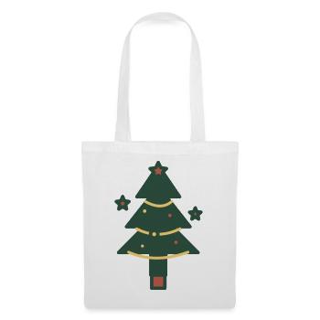 Minimaler Weihnachtsbaum mit Lichtern - Stoffbeutel - Weiß - Vorne