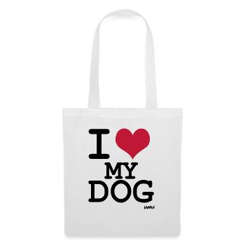 j'aime mon chien by wam - Sac en tissu - blanc - Devant