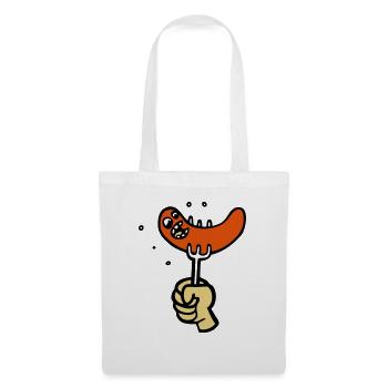 dessin saucisse cartoon BBQ drôle - Sac en tissu - blanc - Devant