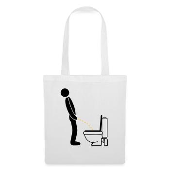 WC logo im stehen pinkeln pissen klo toilette erle - Stoffbeutel - Weiß - Vorne