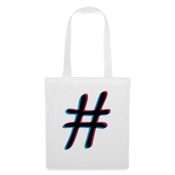 Hashtag effet 3D - Sac en tissu - blanc - Devant