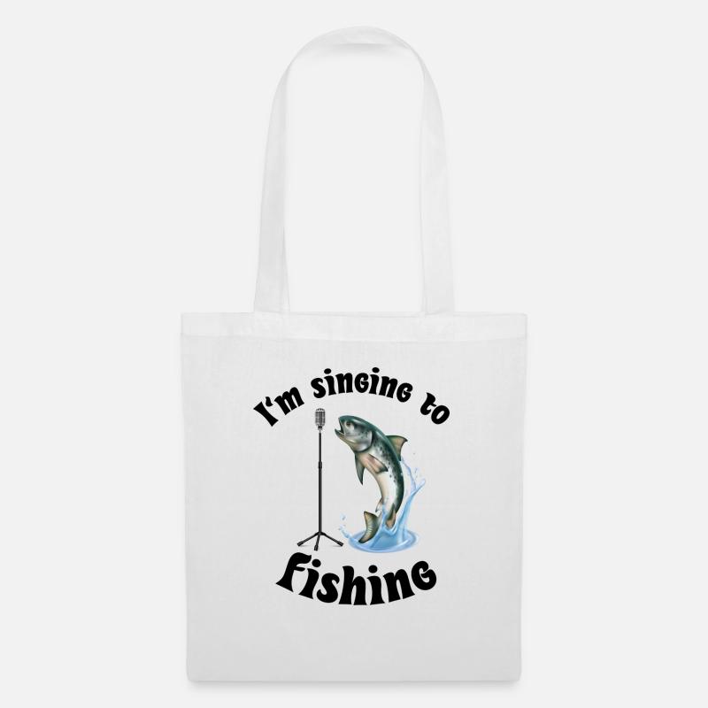 Fishing, Angler - Stoffbeutel - Weiß