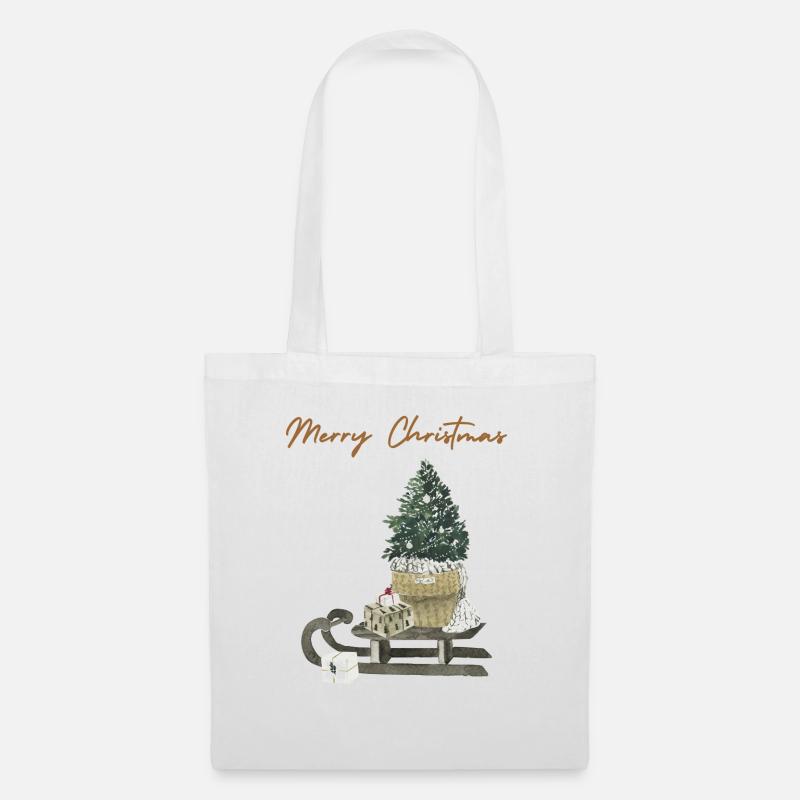 Merry Christmas - Stoffbeutel - Weiß