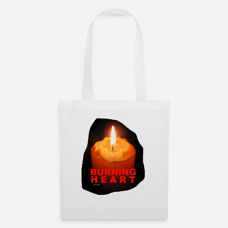 ZoffArt BURNING HEART - Stoffbeutel - Weiß