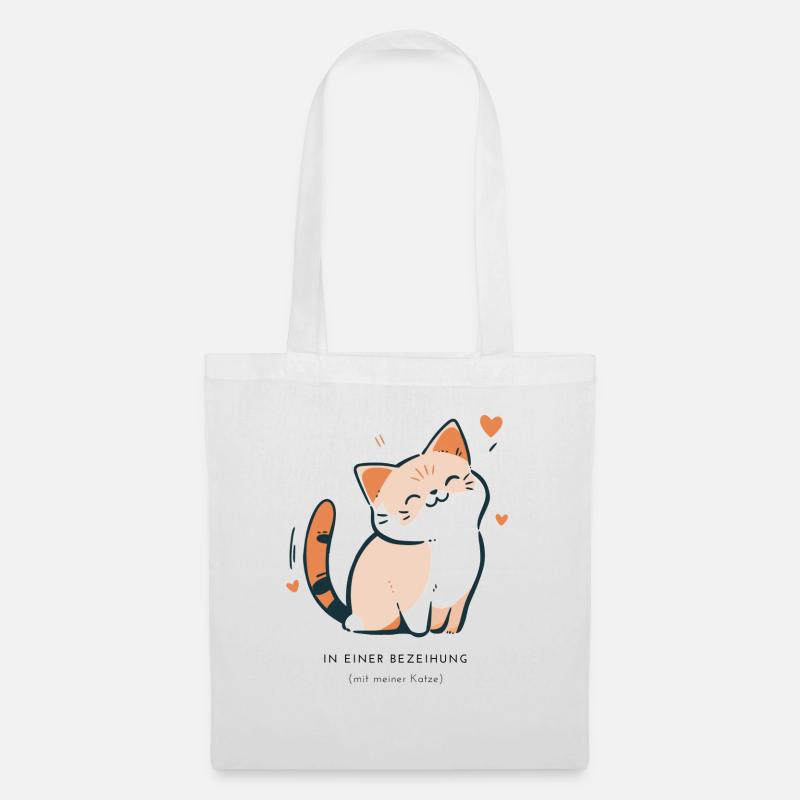 In einer Beziehung mit meiner Katze - Stoffbeutel - Weiß