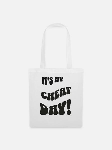 It s my Cheat Day Retro Wavy Typography - Stoffbeutel - Weiß