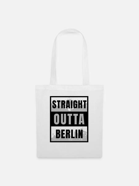 straight outta Berlin i love berlin beste stadt - Stoffbeutel - Weiß