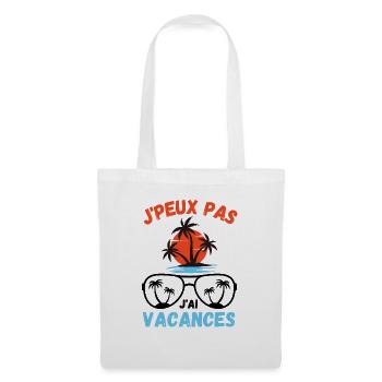 Vacances d été palmiers plage - Sac en tissu - blanc - Devant