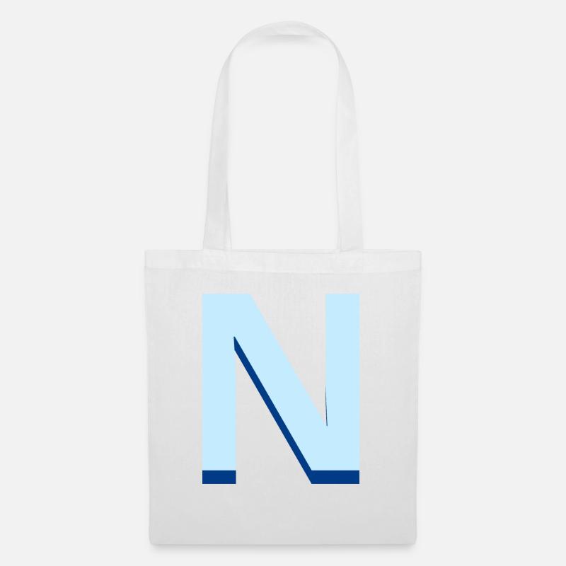 Pop und moderner blauer Buchstabe n - Stoffbeutel - Weiß