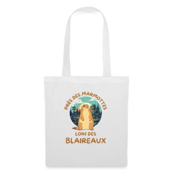 Humour marmotte - Sac en tissu - blanc - Devant