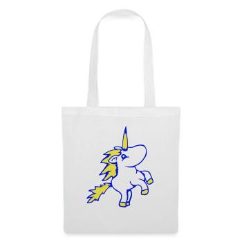 Unicorn Jumping Up Front Legs Cute Cartoon Horse - Tote Bag - white - Front