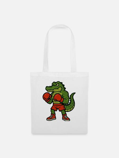 Krokodil Boxer - Stoffbeutel - Weiß