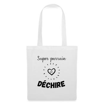 Super parrain qui déchire ! - Sac en tissu - blanc - Devant