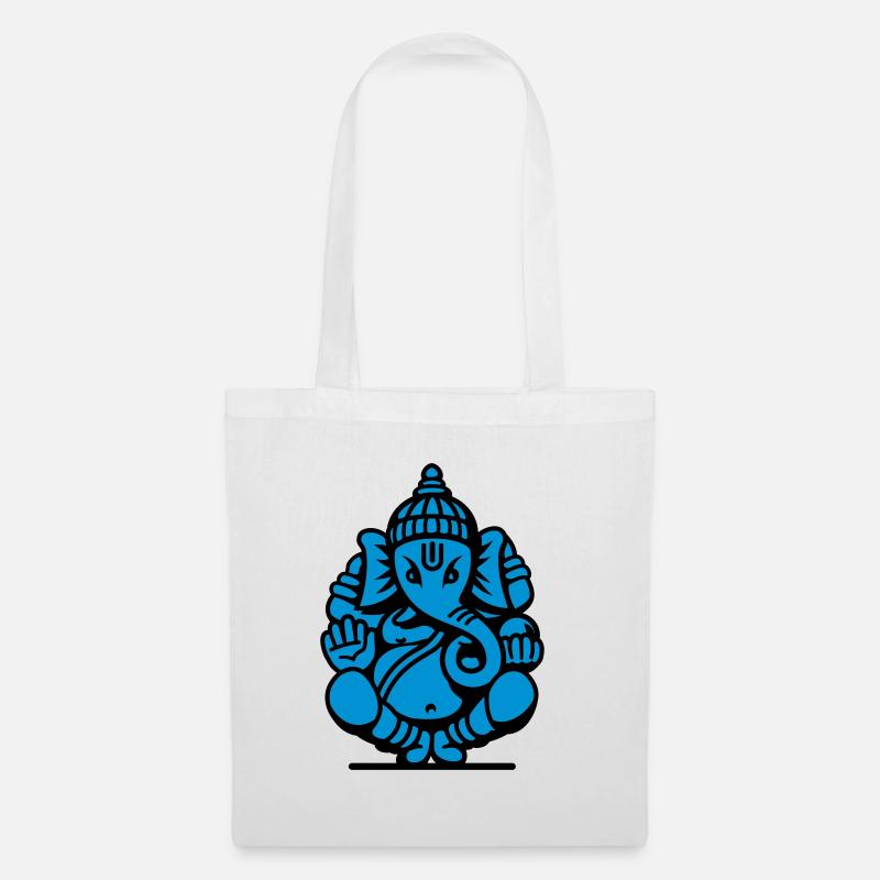 Ganesha Elefant (elephant) No.04.2_2c - Stoffbeutel - Weiß