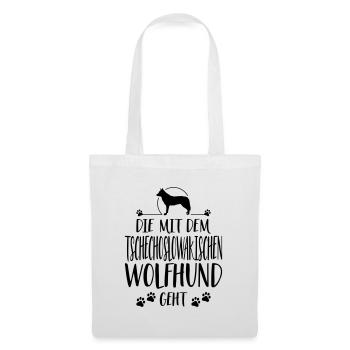 DIE MIT TSCHECHOSLOWAKISCHER WOLFHUND GEHT Spruch - Stoffbeutel - Weiß - Vorne