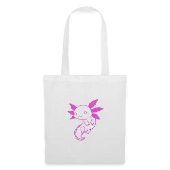 Axolotl Autocollant Amphibiens Roses - Sac en tissu - blanc - Devant