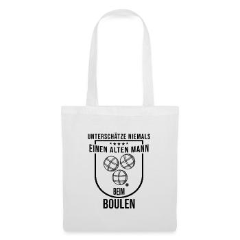 Boule Boccia Alter Mann Renter Sport Verein - Stoffbeutel - Weiß - Vorne