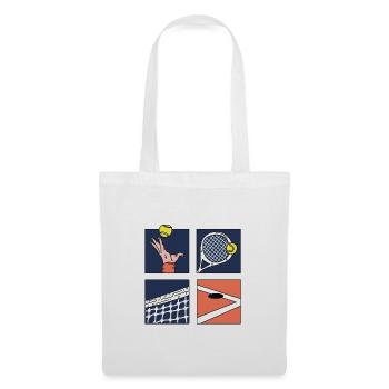 Tennis Illustration Art Minimaliste Jeu de tennis - Sac en tissu - blanc - Devant