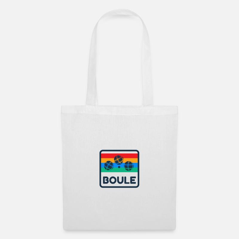 Retro Boule Design 80s 90s Vintage Geschenkidee - Stoffbeutel - Weiß