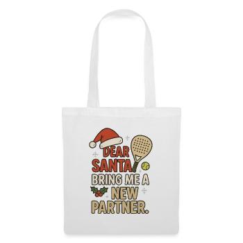 Cher Père Noël, Nouveau partenaire - Sac en tissu - blanc - Devant