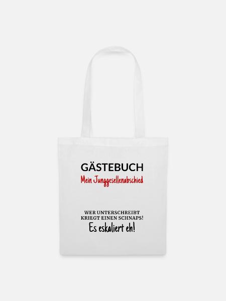 Junggesellenabschied Gästebuch - Stoffbeutel - Weiß