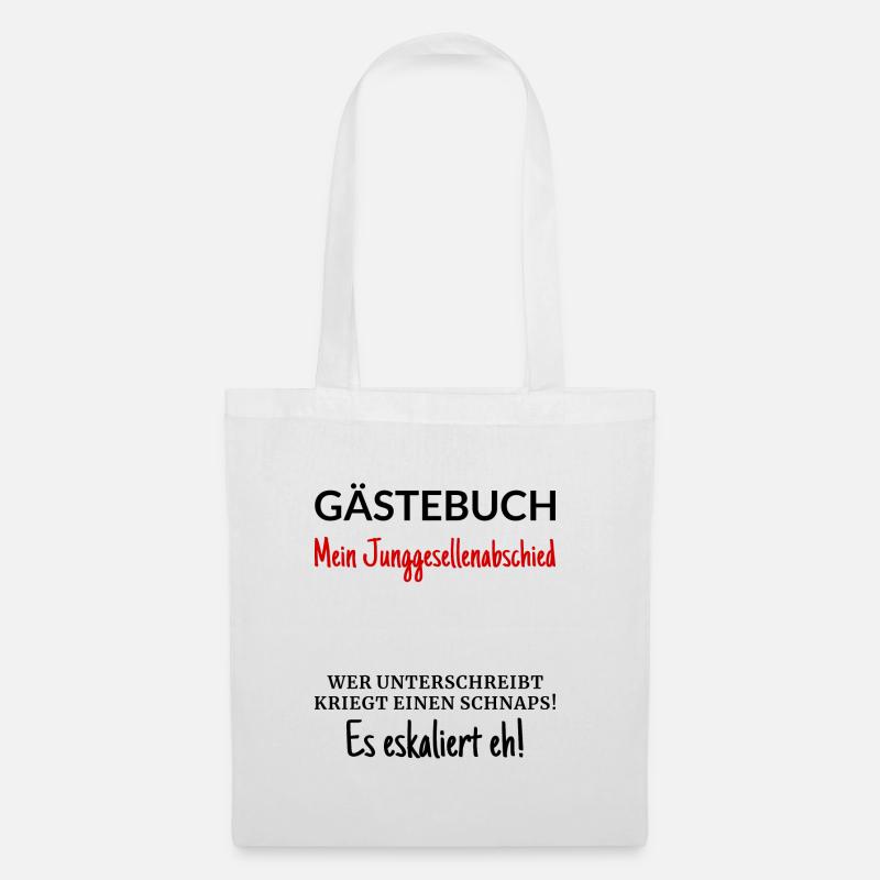 Junggesellenabschied Gästebuch - Stoffbeutel - Weiß