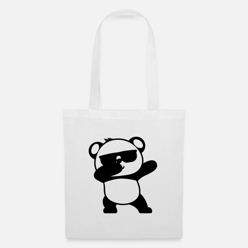 Panda Dabbing Sonnenbrille Kind Tier Süß Geschenk - Stoffbeutel - Weiß