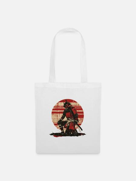 Roter Samurai Schlachtenlook,Ronin - Stoffbeutel - Weiß