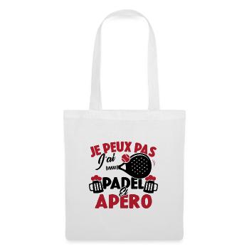 Je peux pas j'ai padel et apéro - Sac en tissu - blanc - Devant